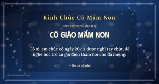Thiệp ngày 20/11: Mưa chấm tặng cô giáo mầm non