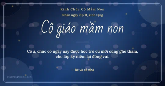 Thiệp ngày 20/11: Biển sâu dịu dàng tặng cô giáo mầm non