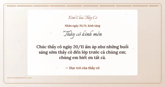 Thiệp ngày 20/11: Giấy dó dịu dàng tặng thầy cô
