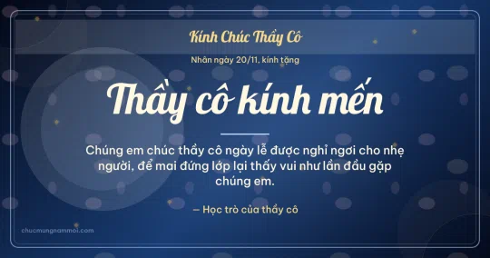 Thiệp ngày 20/11: Biển sâu tươi mới tặng thầy cô