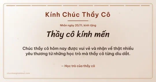 Thiệp ngày 20/11: Giấy dó rạng rỡ tặng thầy cô