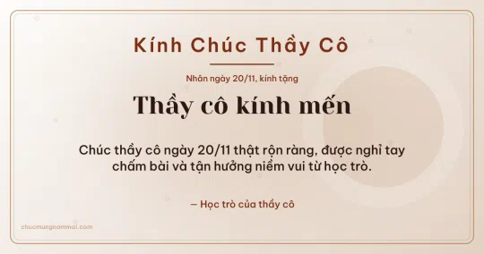 Thiệp ngày 20/11: Giấy dó trang nhã tặng thầy cô