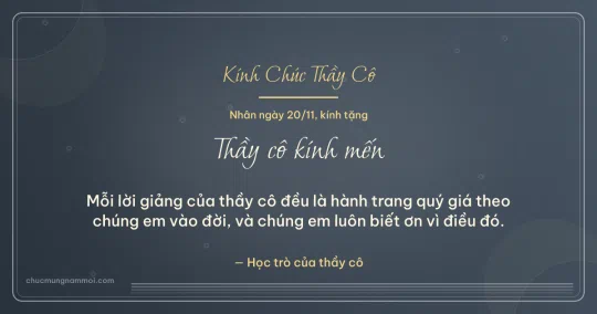 Thiệp ngày 20/11 cho thầy cô: Bong bóng và sọc mảnh trên nền xanh đá