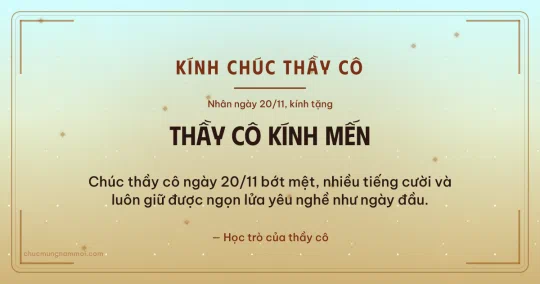 Thiệp ngày 20/11: Mai vàng tươi mới tặng thầy cô