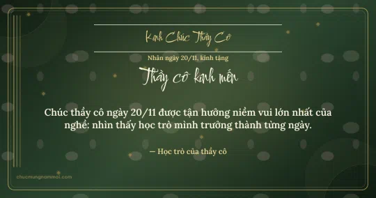 Thiệp cho thầy cô: Sọc dọc ngày 20/11, kiểu 16