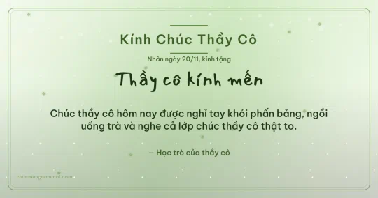 Thiệp cho thầy cô: Kim tuyến ngày 20/11, kiểu 18