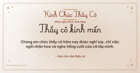Thiệp ngày 20/11 cho thầy cô: Bong bóng ấm áp trên nền giấy dó