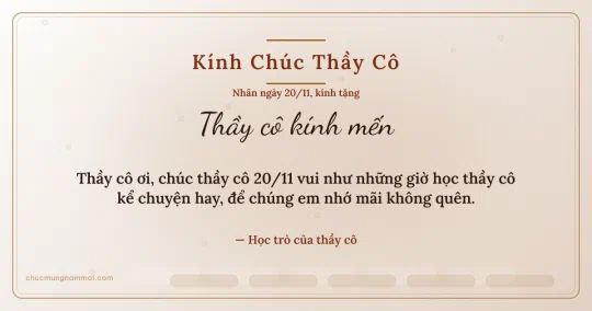 Thiệp ngày 20/11 cho thầy cô: Giấy dó ấm áp, kiểu 3