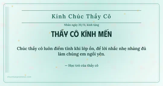 Thiệp cho thầy cô: Sọc dọc ngày 20/11, kiểu 56