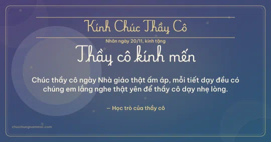 Thiệp ngày 20/11 cho thầy cô: Vòng tròn lớn và sao băng trên nền xanh tím