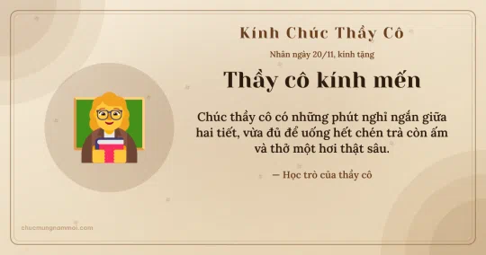 Thiệp ngày 20/11: Cô giáo tặng thầy cô
