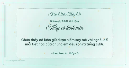 Thiệp cho thầy cô: Sọc dọc ngày 20/11, kiểu 55