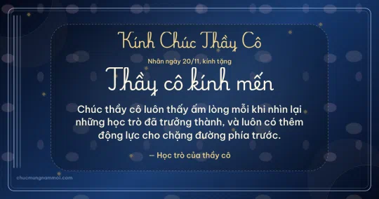 Thiệp cho thầy cô: Biển sâu ngày 20/11