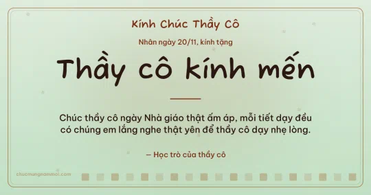 Thiệp ngày 20/11 cho thầy cô: Sao băng ấm áp trên nền xanh trà