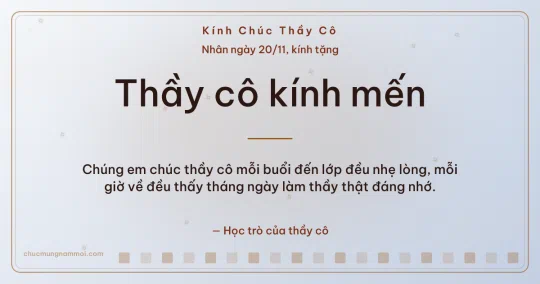 Thiệp ngày 20/11 cho thầy cô: Sao băng và ô vuông nhỏ trên nền sương bạc