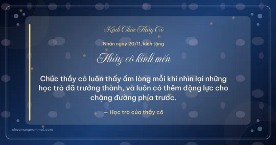Thiệp cho thầy cô: Kim tuyến vàng và chấm nhỏ ngày 20/11
