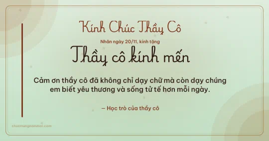 Thiệp ngày 20/11 cho thầy cô: Sao băng và vòng đồng tâm mùa tri ân