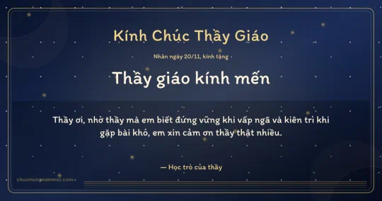 Thiệp cho thầy giáo: Sọc mảnh ngày 20/11, kiểu 15