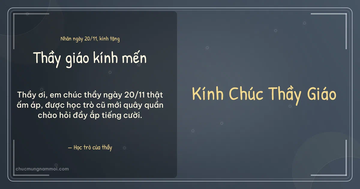 Thiệp ngày 20/11 cho thầy giáo: Bong bóng ấm áp trên nền xanh đá. Thầy ơi, em chúc thầy ngày 20/11 thật ấm áp… (Bản ngang)