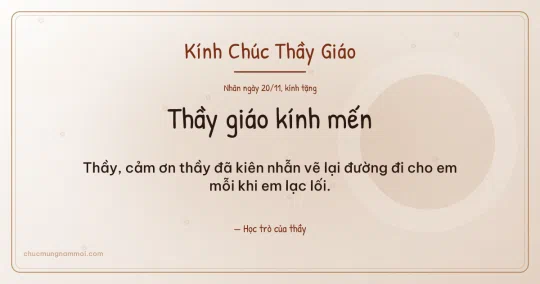 Thiệp ngày 20/11: Giấy dó ấm áp tặng thầy giáo