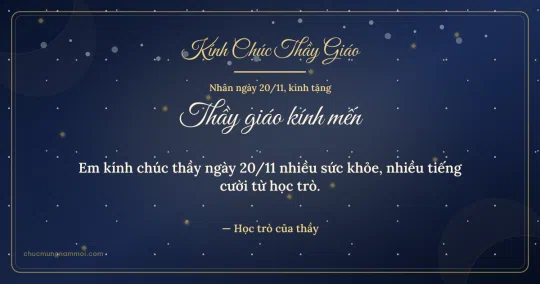 Thiệp ngày 20/11: Sao nhỏ tặng thầy giáo