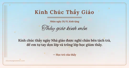 Thiệp cho thầy giáo: Sọc dọc ngày 20/11, kiểu 46