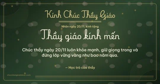 Thiệp cho thầy giáo: Sọc mảnh ngày 20/11, kiểu 19