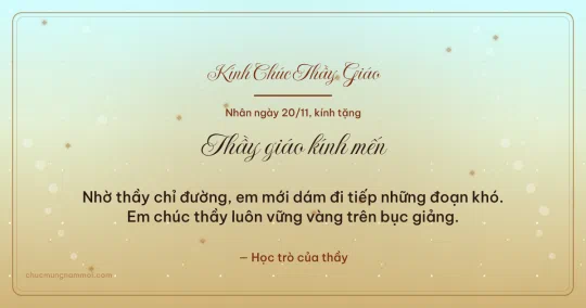 Thiệp ngày 20/11 cho thầy giáo: Mai vàng ấm áp, kiểu 15