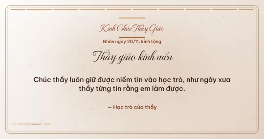 Thiệp ngày 20/11 cho thầy giáo: Giấy dó trang nhã, kiểu 11