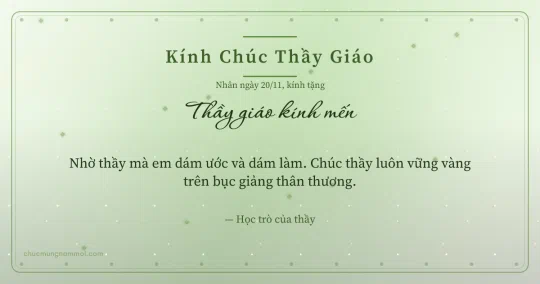 Thiệp ngày 20/11: Chấm tròn tặng thầy giáo