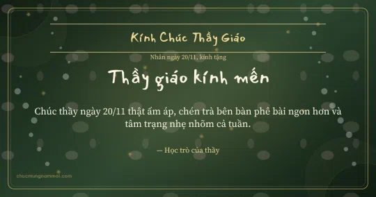 Thiệp ngày 20/11: Mưa chấm tặng thầy giáo