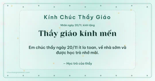 Thiệp cho thầy giáo: Kim tuyến vàng và hạt chấm ngày 20/11