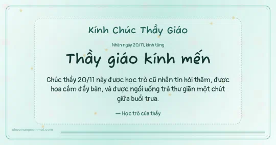 Thiệp cho thầy giáo: Sọc mảnh ngày 20/11, kiểu 11