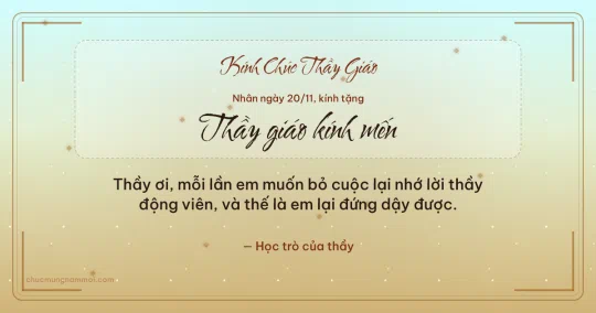 Thiệp ngày 20/11 cho thầy giáo: Mai vàng rạng rỡ, kiểu 29
