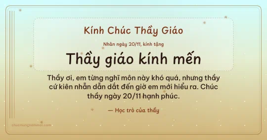 Thiệp ngày 20/11 cho thầy giáo: Mai vàng rạng rỡ, kiểu 27