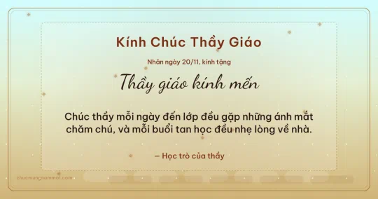Thiệp ngày 20/11 cho thầy giáo: Mai vàng rạng rỡ, kiểu 26