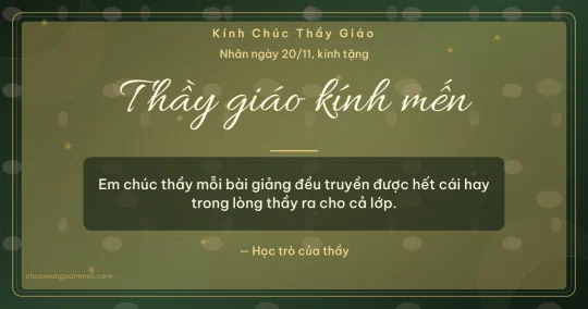 Thiệp ngày 20/11 cho thầy giáo: Kim tuyến vàng và cánh hoa mùa tri ân