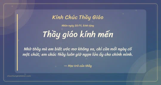 Thiệp ngày 20/11 cho thầy giáo: Đêm hội ấm áp, kiểu 7