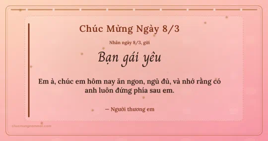 Thiệp cho bạn gái: Kim tuyến ngày 8/3 trên nền hồng san hô