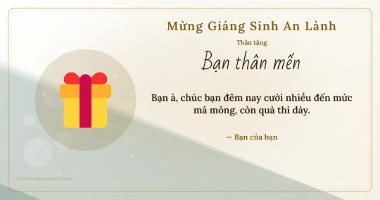 Thiệp Giáng sinh cho bạn bè: Hộp quà và tuyết rơi