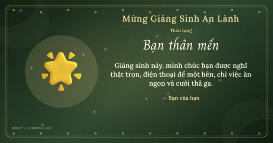 Thiệp Giáng sinh cho bạn bè: Ngôi sao sáng đêm Noel