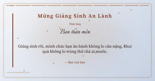 Thiệp Giáng sinh cho bạn bè: Kim tuyến và chuỗi chấm trên nền sương bạc