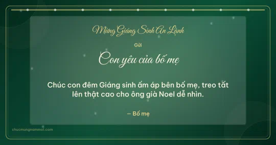 Thiệp Giáng sinh cho con: Tuyết rơi trên nền lục bảo
