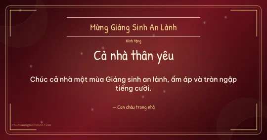 Thiệp Giáng sinh cho gia đình: Sơn son vui tươi
