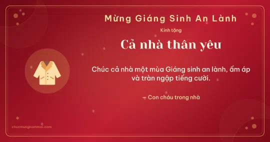 Thiệp Giáng sinh cho gia đình: Chiếc áo khoác đêm Noel