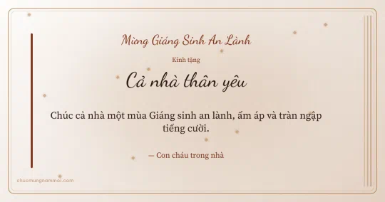 Thiệp Giáng sinh cho gia đình: Kim tuyến đêm Noel