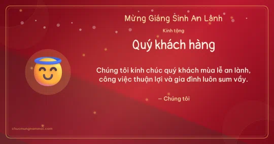 Thiệp Giáng sinh: Thiên thần nhỏ tặng khách hàng