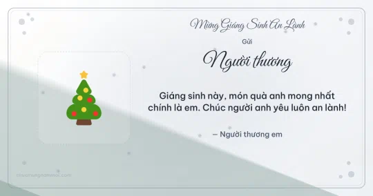 Thiệp Giáng sinh cho người yêu: Cây thông Noel đêm Noel