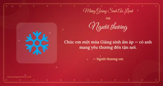 Thiệp Giáng sinh cho người yêu: Bông tuyết đêm Noel
