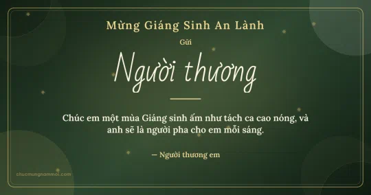 Thiệp Giáng sinh cho người yêu: Xanh rêu vàng kim đêm Noel